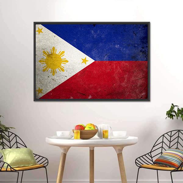 Philippines Flag Canvas Wall Art-3 Horizontal-Gallery Wrap-25" x 16"-Tiaracle