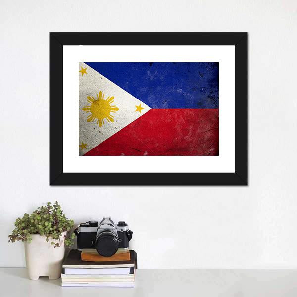 Philippines Flag Canvas Wall Art-1 Piece-Framed Print-20" x 16"-Tiaracle