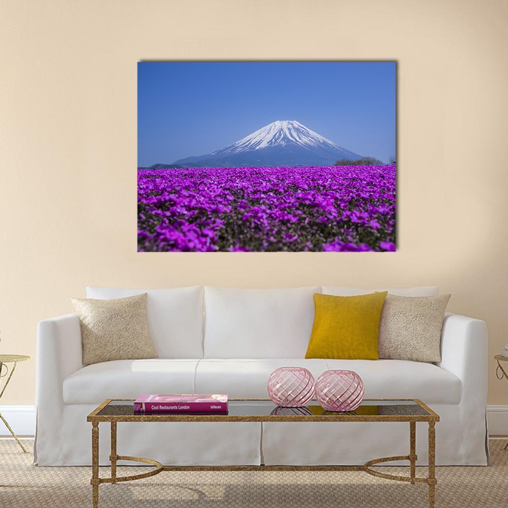 Mount Fuji In Spring Canvas Wall Art-1 Piece-Gallery Wrap-48" x 32"-Tiaracle