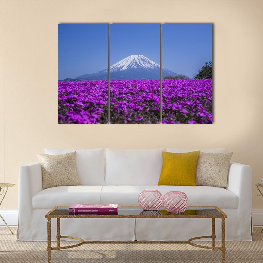 Mount Fuji In Spring Canvas Wall Art-3 Horizontal-Gallery Wrap-37" x 24"-Tiaracle