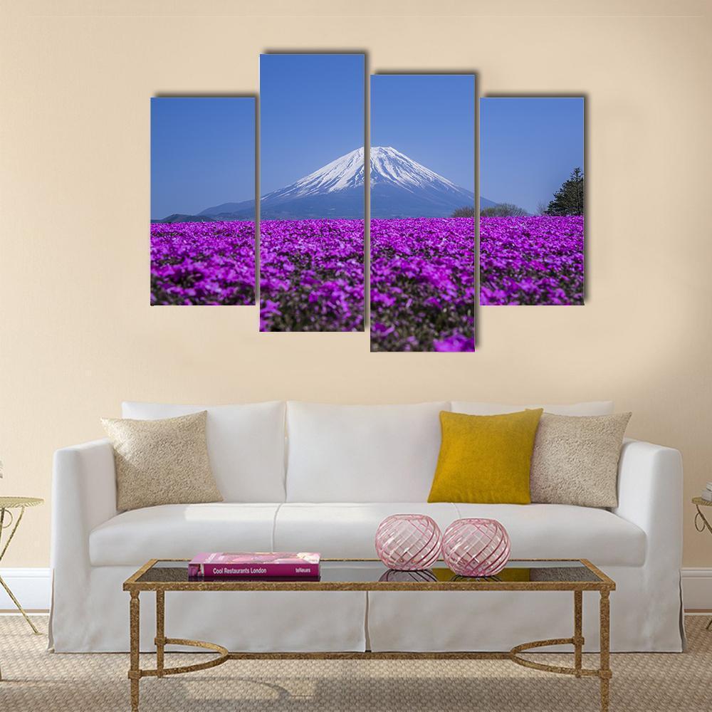 Mount Fuji In Spring Canvas Wall Art-4 Pop-Gallery Wrap-50" x 32"-Tiaracle