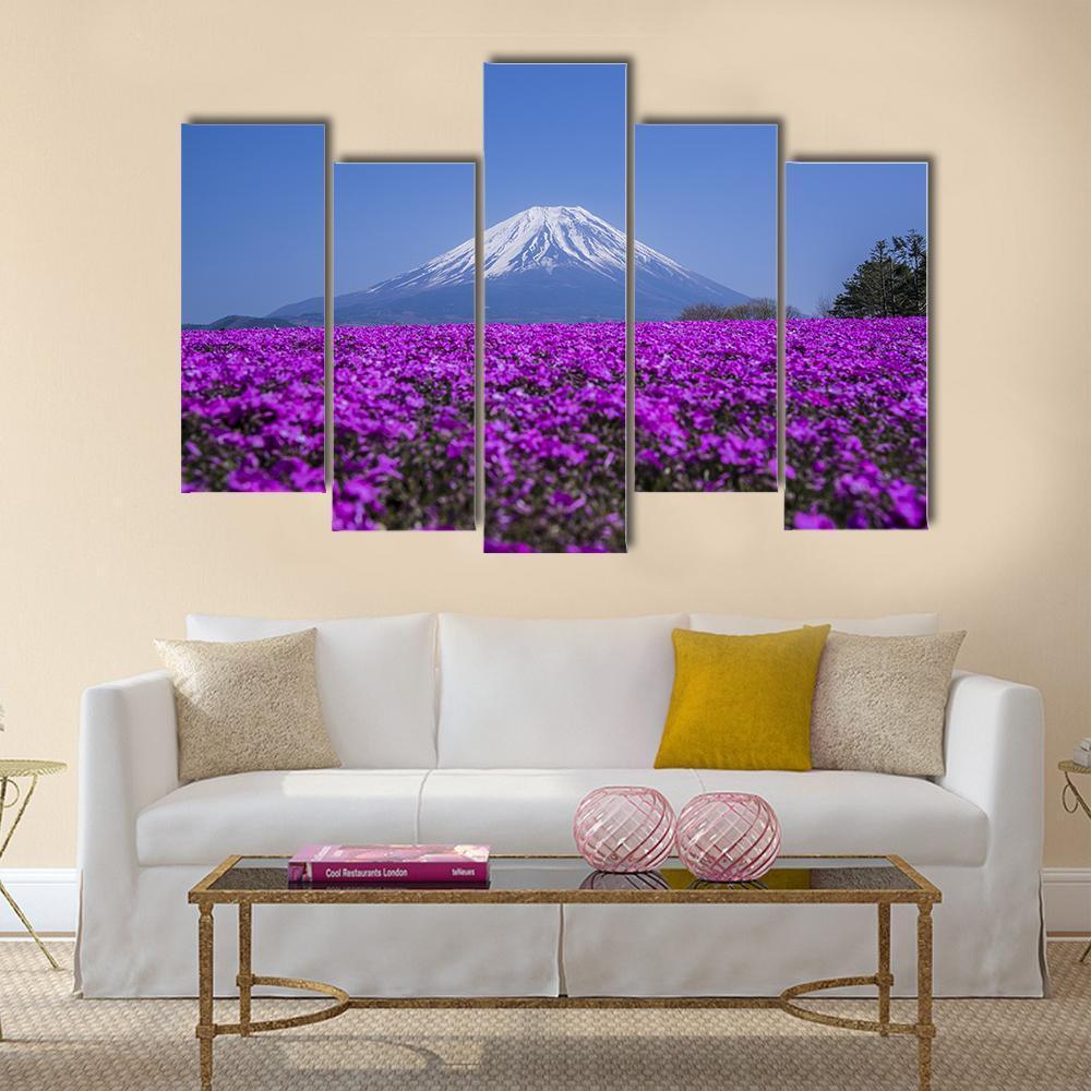 Mount Fuji In Spring Canvas Wall Art-5 Pop-Gallery Wrap-47" x 32"-Tiaracle