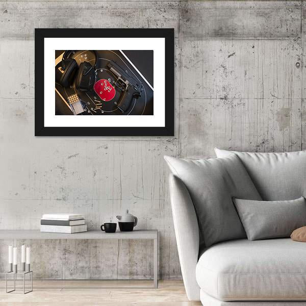 Pistol Target And Ammo Canvas Wall Art-3 Horizontal-Gallery Wrap-25" x 16"-Tiaracle