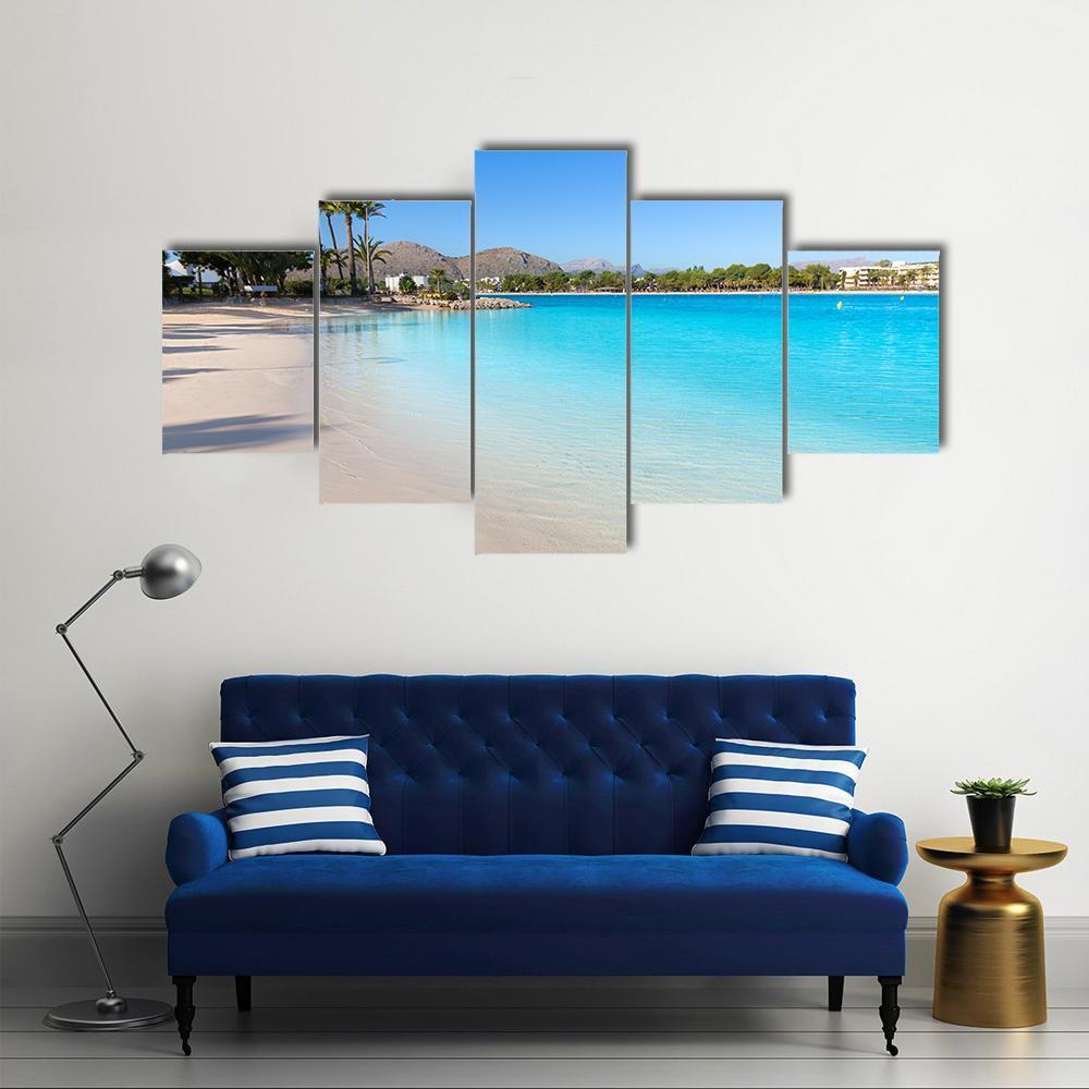 Platja De Alcudia Beach Canvas Wall Art-5 Star-Gallery Wrap-62" x 32"-Tiaracle