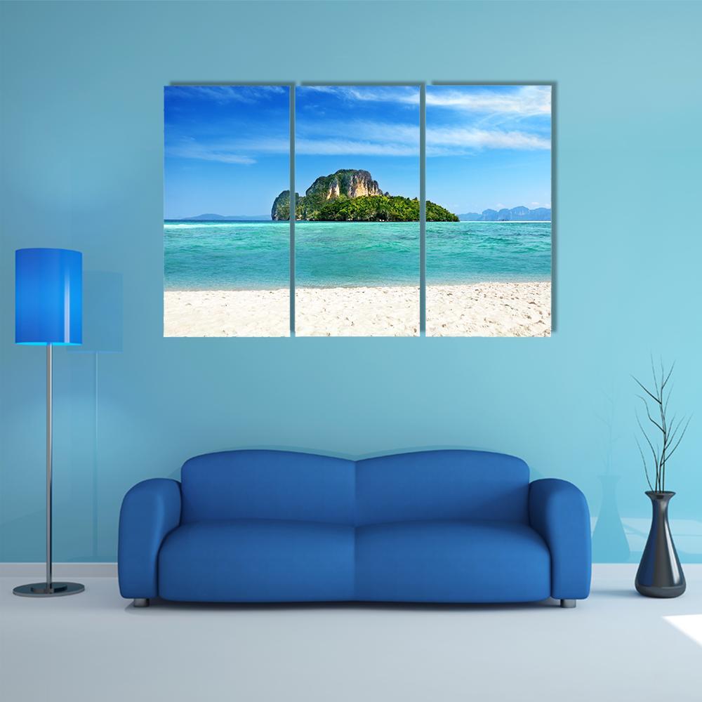 Poda Island In Thailand Canvas Wall Art-3 Horizontal-Gallery Wrap-37" x 24"-Tiaracle