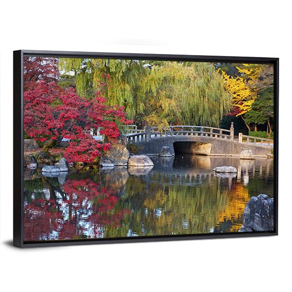 Pond & Trees Japan Canvas Wall Art-3 Horizontal-Gallery Wrap-25" x 16"-Tiaracle