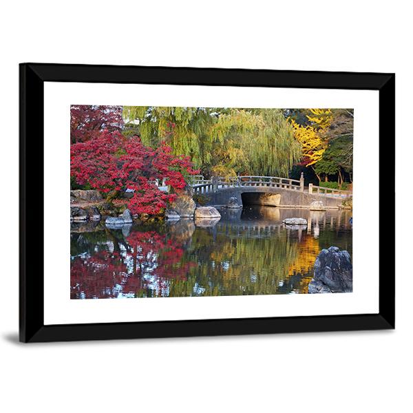 Pond & Trees Japan Canvas Wall Art-3 Horizontal-Gallery Wrap-25" x 16"-Tiaracle