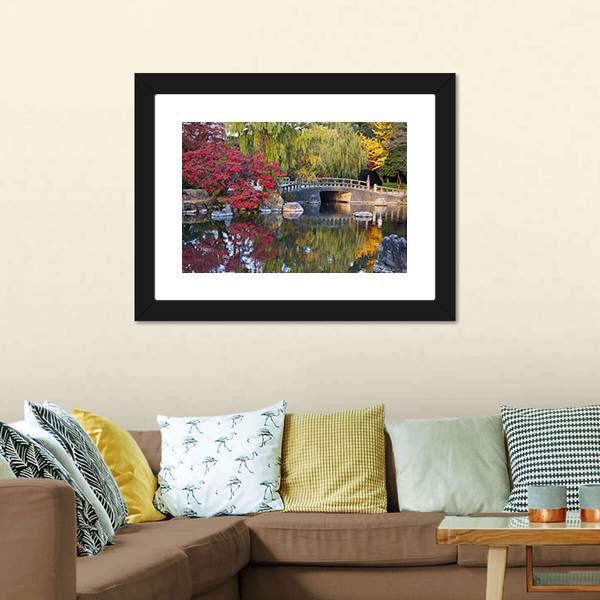 Pond & Trees Japan Canvas Wall Art-3 Horizontal-Gallery Wrap-25" x 16"-Tiaracle