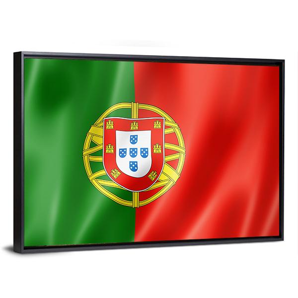 Portugal Flag Canvas Wall Art-3 Horizontal-Gallery Wrap-25" x 16"-Tiaracle