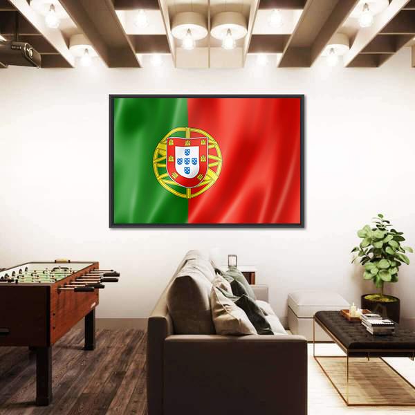 Portugal Flag Canvas Wall Art-3 Horizontal-Gallery Wrap-25" x 16"-Tiaracle