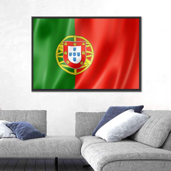 Portugal Flag Canvas Wall Art-3 Horizontal-Gallery Wrap-25" x 16"-Tiaracle
