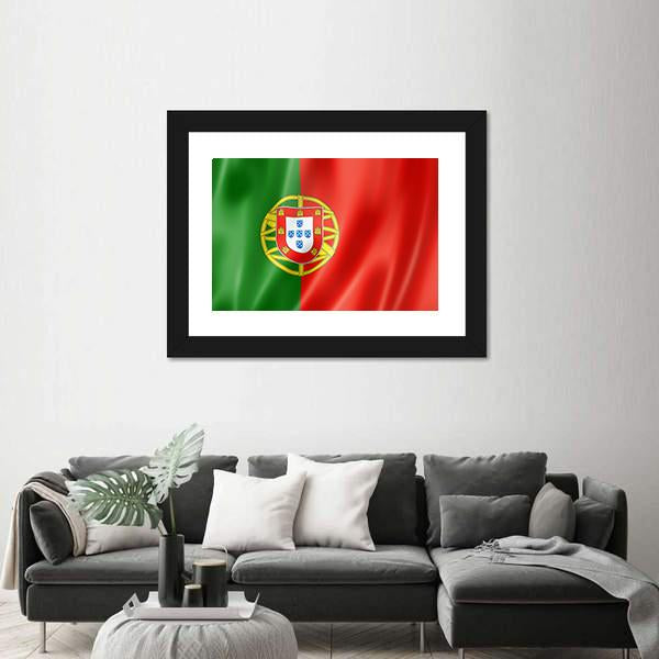 Portugal Flag Canvas Wall Art-3 Horizontal-Gallery Wrap-25" x 16"-Tiaracle