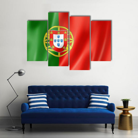 Portugal Flag Canvas Wall Art-4 Pop-Gallery Wrap-50" x 32"-Tiaracle