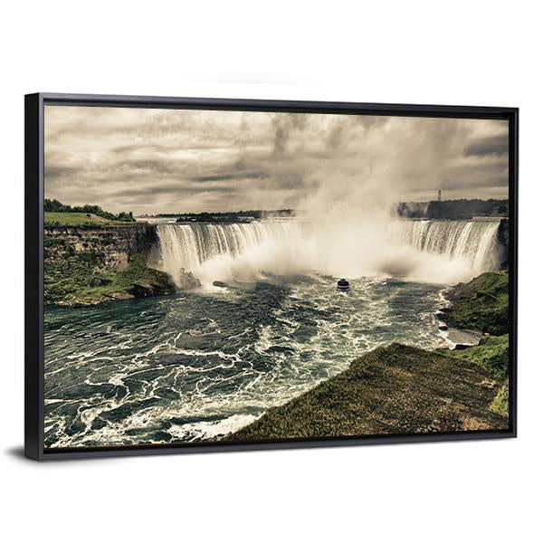 Power Of Niagara Waterfalls Canvas Wall Art-3 Horizontal-Gallery Wrap-25" x 16"-Tiaracle