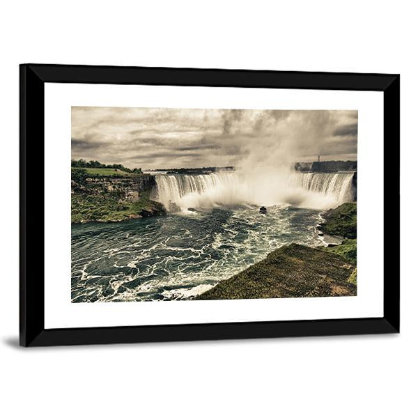 Power Of Niagara Waterfalls Canvas Wall Art-3 Horizontal-Gallery Wrap-25" x 16"-Tiaracle