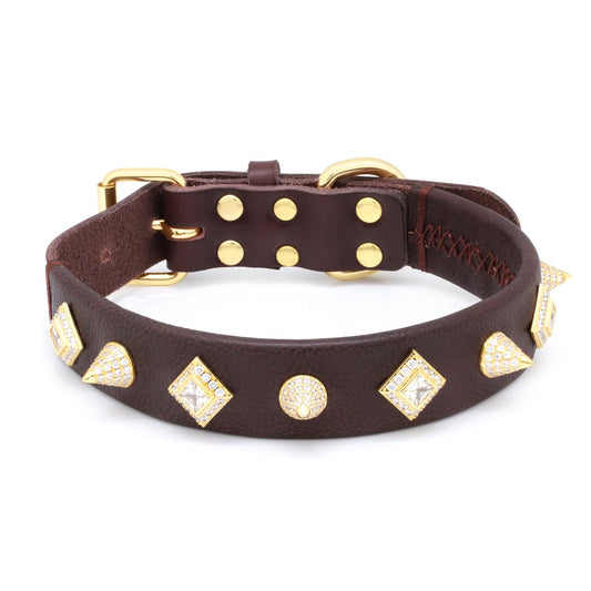 Princess-Cut Spike Iced Dog Collar