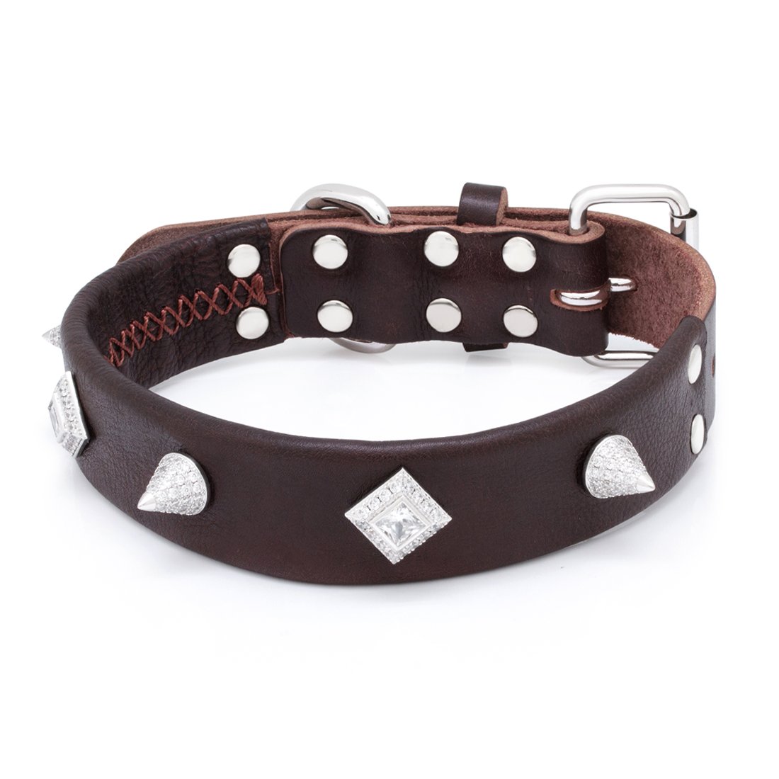 Princess-Cut Spike Iced Dog Collar