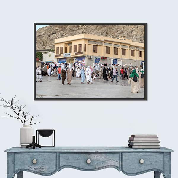 Prophet Muhammad Birth Place House In Mecca Canvas Wall Art-1 Piece-Floating Frame-24" x 16"-Tiaracle