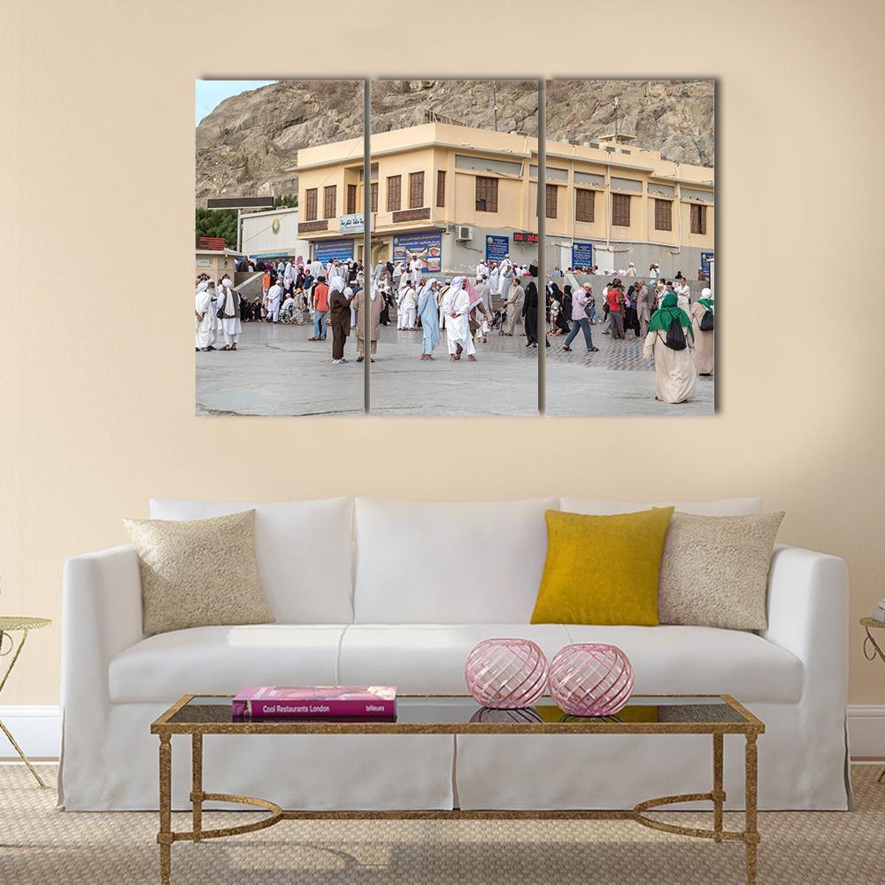 Prophet Muhammad Birth Place House In Mecca Canvas Wall Art-3 Horizontal-Gallery Wrap-37" x 24"-Tiaracle