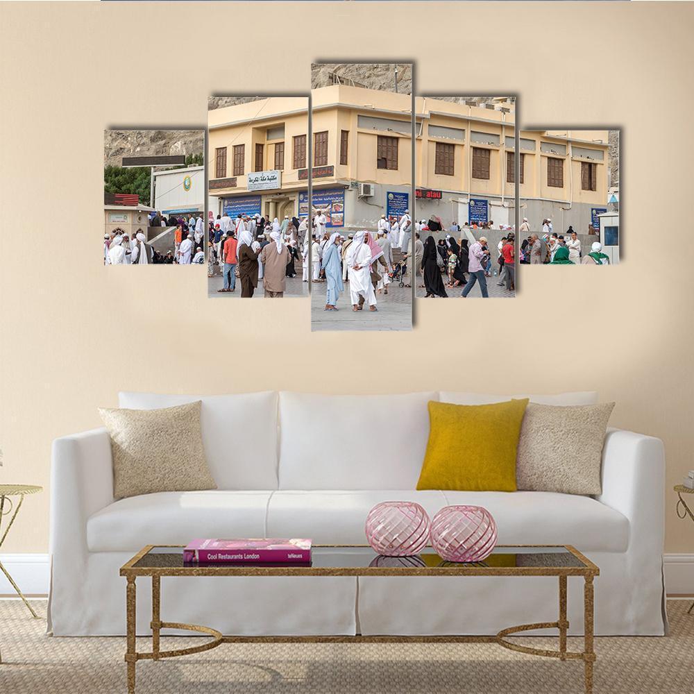 Prophet Muhammad Birth Place House In Mecca Canvas Wall Art-5 Star-Gallery Wrap-62" x 32"-Tiaracle