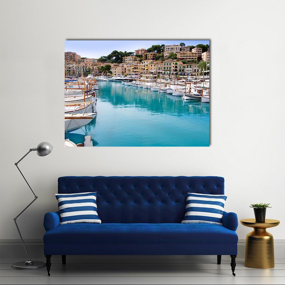Puerto De Soller Port Of Mallorca Canvas Wall Art-1 Piece-Gallery Wrap-48" x 32"-Tiaracle