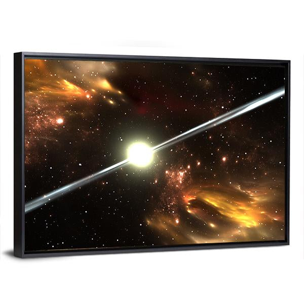 Pulsar Highly Magnetized Canvas Wall Art-3 Horizontal-Gallery Wrap-25" x 16"-Tiaracle