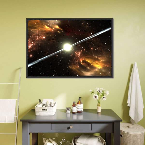 Pulsar Highly Magnetized Canvas Wall Art-1 Piece-Floating Frame-24" x 16"-Tiaracle