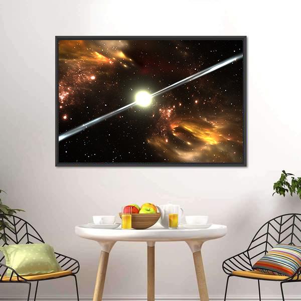 Pulsar Highly Magnetized Canvas Wall Art-3 Horizontal-Gallery Wrap-25" x 16"-Tiaracle