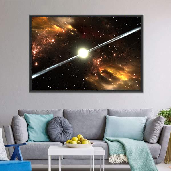 Pulsar Highly Magnetized Canvas Wall Art-3 Horizontal-Gallery Wrap-25" x 16"-Tiaracle