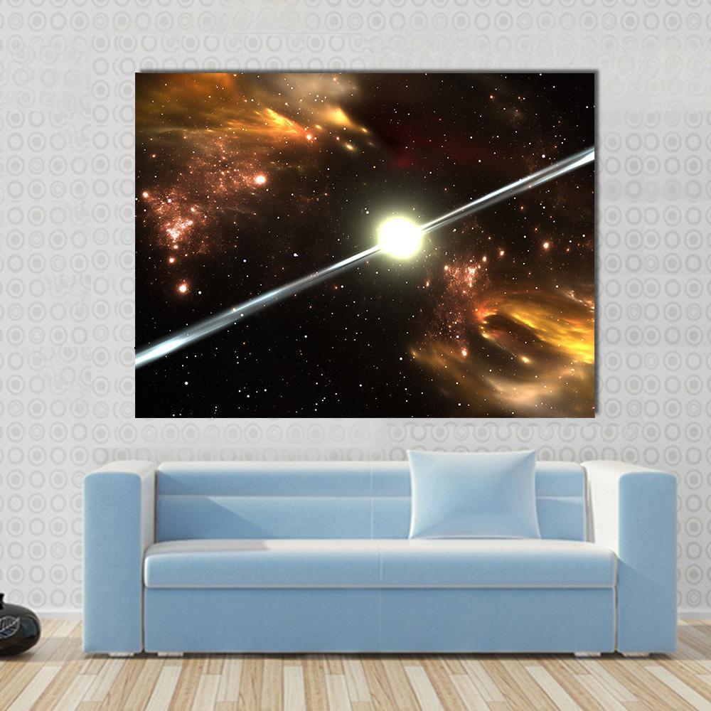 Pulsar Highly Magnetized Canvas Wall Art-1 Piece-Gallery Wrap-48" x 32"-Tiaracle