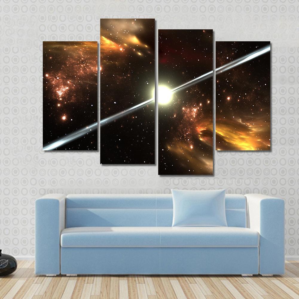 Pulsar Highly Magnetized Canvas Wall Art-4 Pop-Gallery Wrap-50" x 32"-Tiaracle