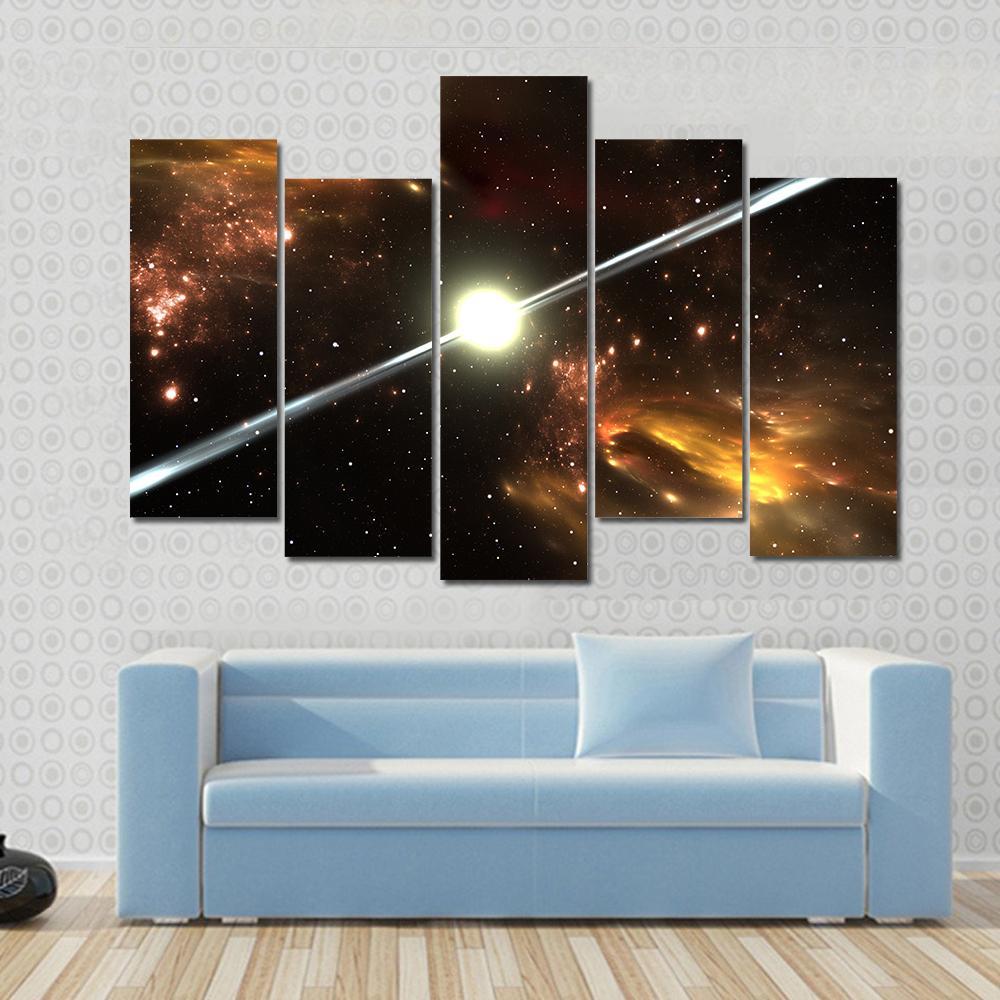 Pulsar Highly Magnetized Canvas Wall Art-5 Pop-Gallery Wrap-47" x 32"-Tiaracle