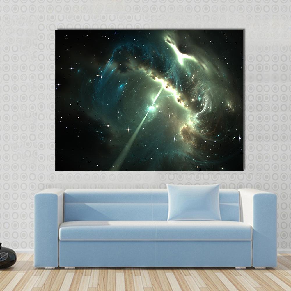 Pulsar In The Nebula Canvas Wall Art-1 Piece-Gallery Wrap-48" x 32"-Tiaracle