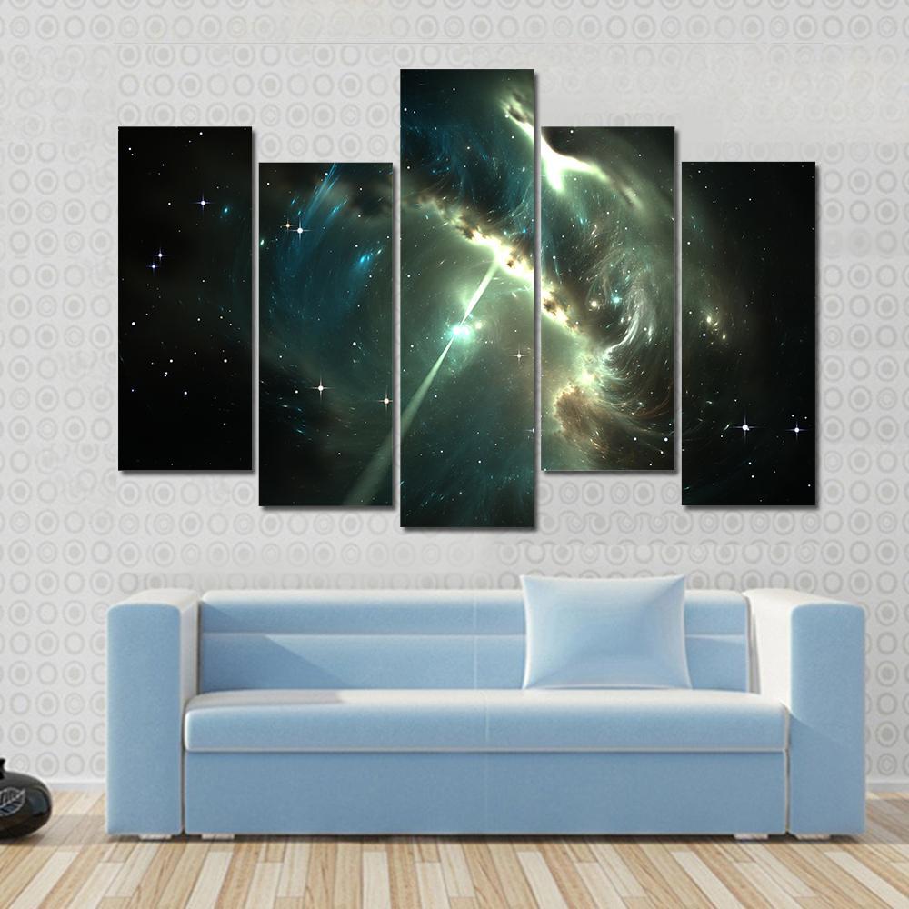 Pulsar In The Nebula Canvas Wall Art-5 Pop-Gallery Wrap-47" x 32"-Tiaracle