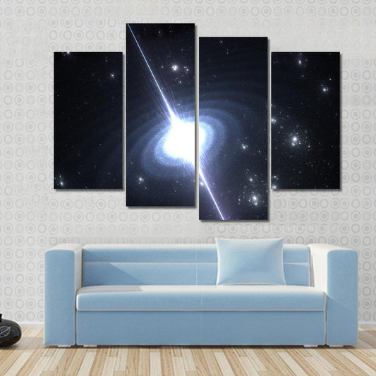 Pulsar Rotating Neutron Star Canvas Wall Art-4 Pop-Gallery Wrap-50" x 32"-Tiaracle