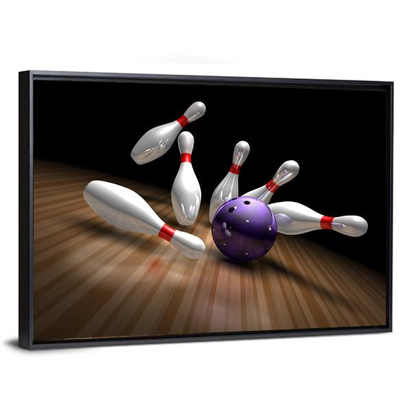 Purple Bowling Ball Canvas Wall Art-3 Horizontal-Gallery Wrap-25" x 16"-Tiaracle