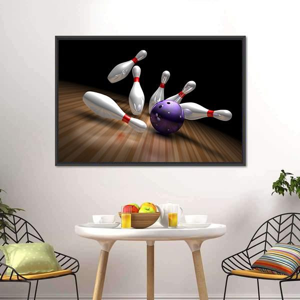 Purple Bowling Ball Canvas Wall Art-3 Horizontal-Gallery Wrap-25" x 16"-Tiaracle