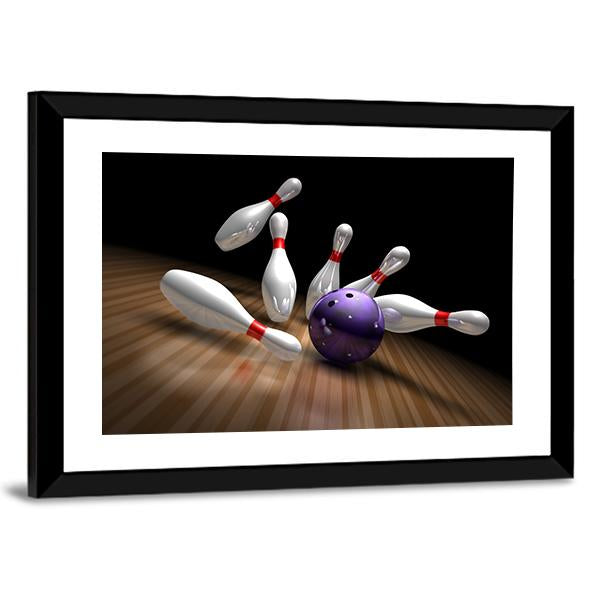 Purple Bowling Ball Canvas Wall Art-3 Horizontal-Gallery Wrap-25" x 16"-Tiaracle