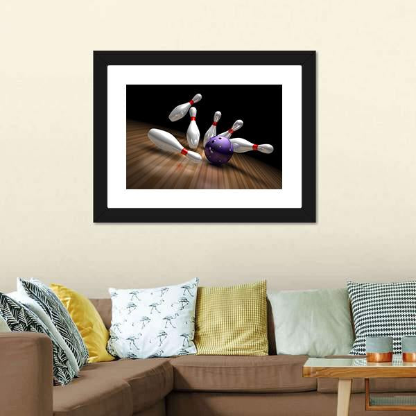 Purple Bowling Ball Canvas Wall Art-3 Horizontal-Gallery Wrap-25" x 16"-Tiaracle