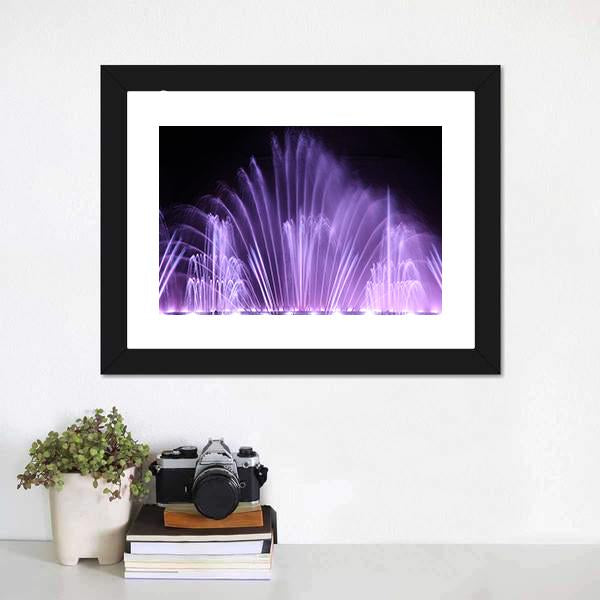 Purple Dancing Fountains Canvas Wall Art-3 Horizontal-Gallery Wrap-25" x 16"-Tiaracle