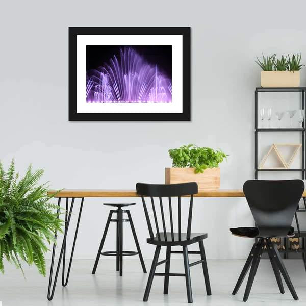 Purple Dancing Fountains Canvas Wall Art-3 Horizontal-Gallery Wrap-25" x 16"-Tiaracle