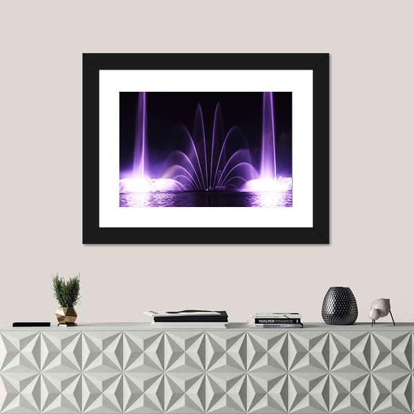 Purple Fountains In Vinnitsa Canvas Wall Art-1 Piece-Framed Print-20" x 16"-Tiaracle