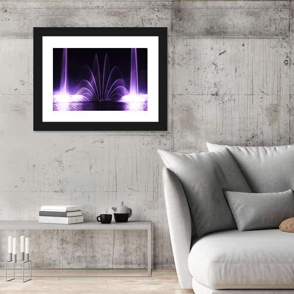 Purple Fountains In Vinnitsa Canvas Wall Art-3 Horizontal-Gallery Wrap-25" x 16"-Tiaracle