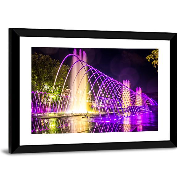 Purple Fountains Canvas Wall Art-3 Horizontal-Gallery Wrap-25" x 16"-Tiaracle