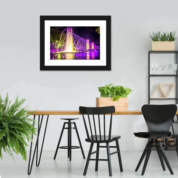 Purple Fountains Canvas Wall Art-3 Horizontal-Gallery Wrap-25" x 16"-Tiaracle