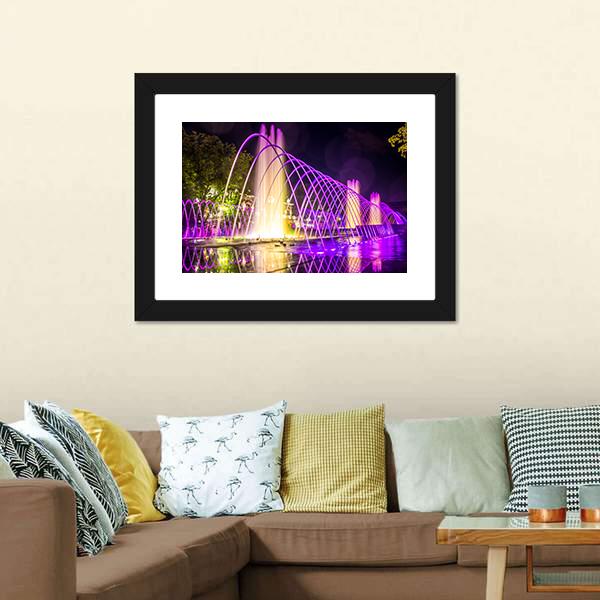 Purple Fountains Canvas Wall Art-1 Piece-Framed Print-20" x 16"-Tiaracle