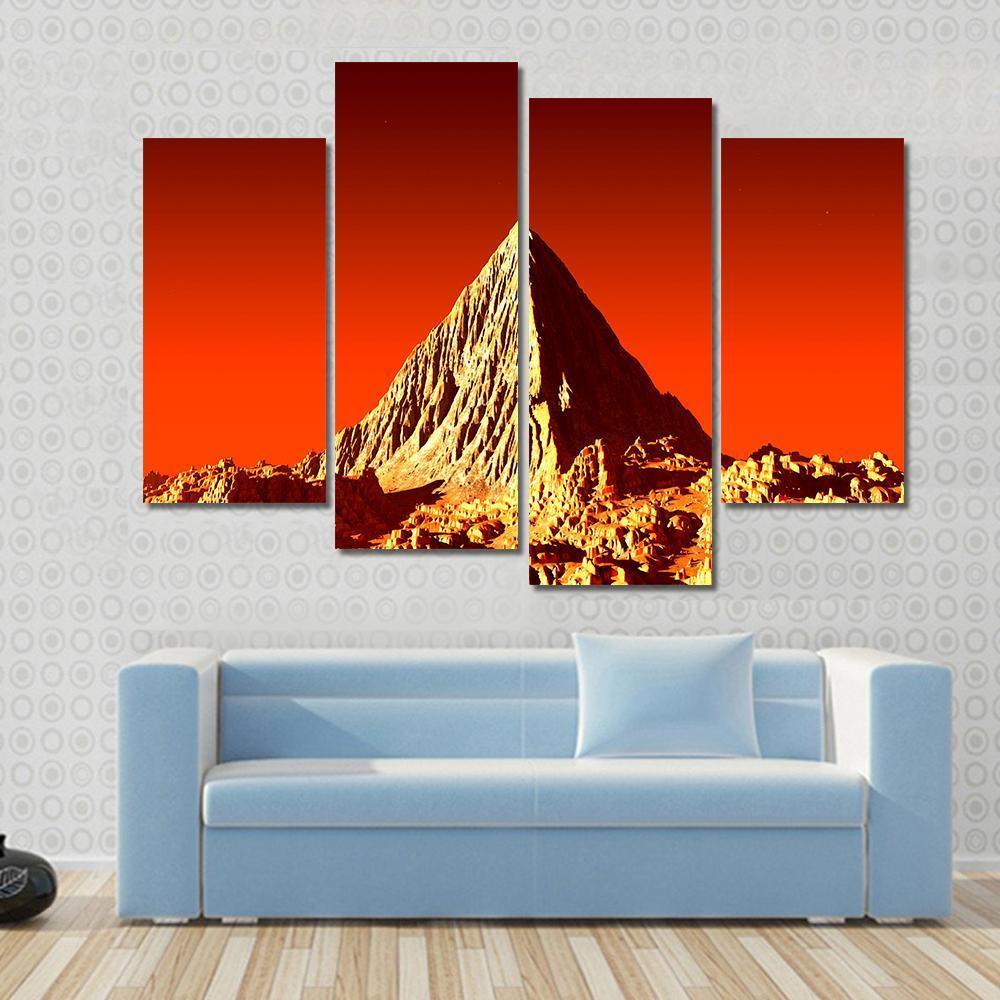 Pyramid On Mars Canvas Wall Art-4 Pop-Gallery Wrap-50" x 32"-Tiaracle