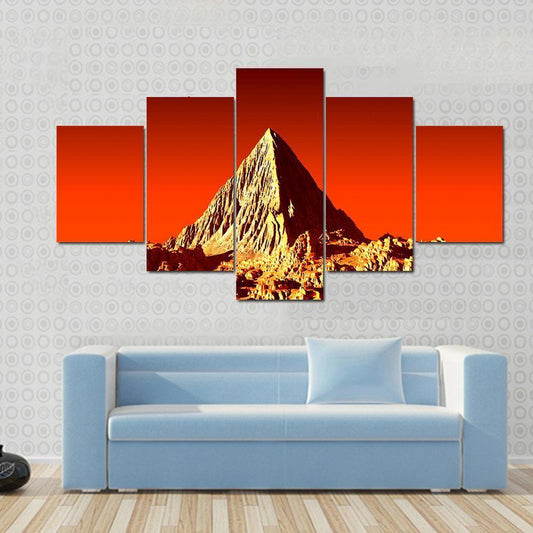 Pyramid On Mars Canvas Wall Art-5 Star-Gallery Wrap-62" x 32"-Tiaracle