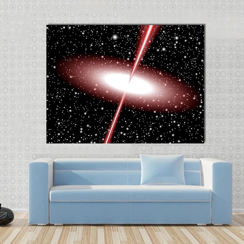 Quasar Red Vector Canvas Wall Art-1 Piece-Gallery Wrap-48" x 32"-Tiaracle