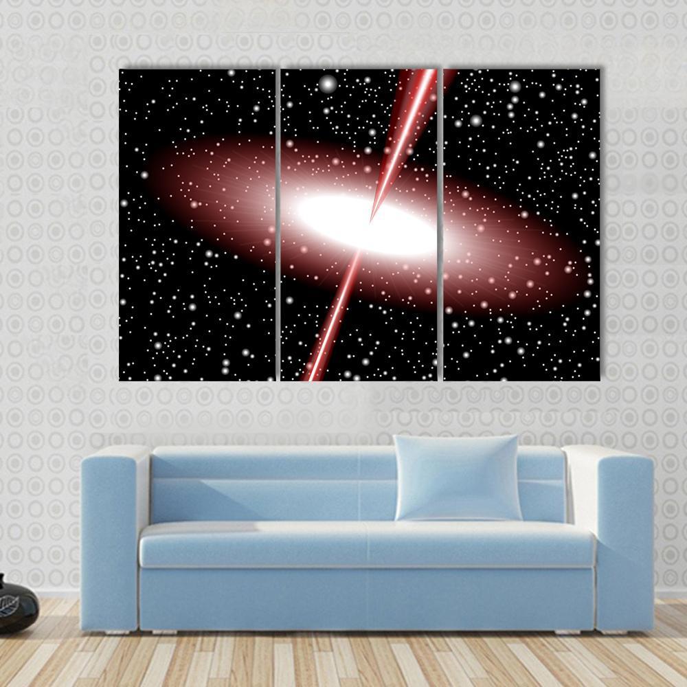 Quasar Red Vector Canvas Wall Art-3 Horizontal-Gallery Wrap-37" x 24"-Tiaracle